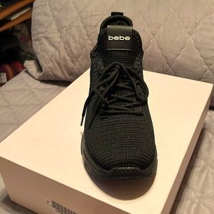 Beautiful sneakers with design black sparkling